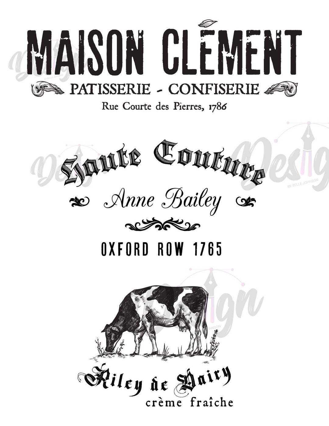Vintage Inspired FRENCH Labels - Printable Graphic - Etsy