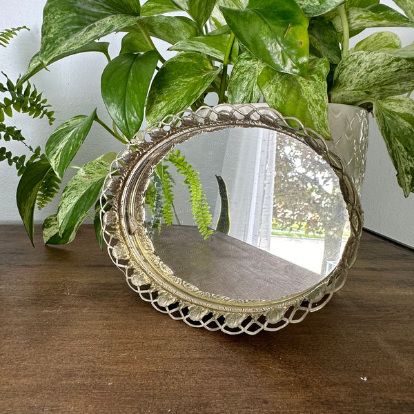 Vintage Small Mirrored Vanity Tray