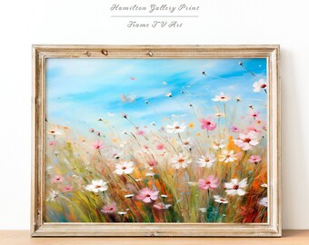 Illustration des champs de fleurs sauvages printanières pour téléviseur Samsung Frame (téléchargement numérique)