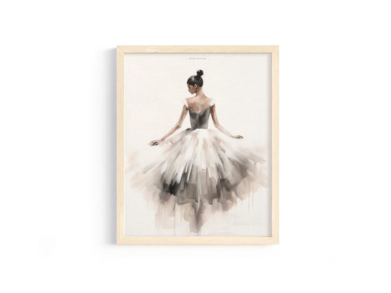 Vintage Ballerina Art Print: Elegant Dance Studio Decor (Digital Download)