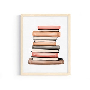 Tryck av vintageböcker: Retro väggkonst för bibliotek (digital nedladdning)