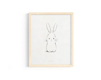 Vintage Bunny Sketch Print: Cottage Nursery Wall Art (Digital Download)