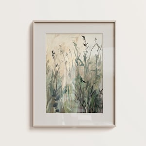 Quadratische Wildblume DRUCKBARE Kunst, Neutrale Sommerlandschaftskunst, Digitaldruck, Natur Botanische quadratische Wandkunst, herunterladbare Wandkunst