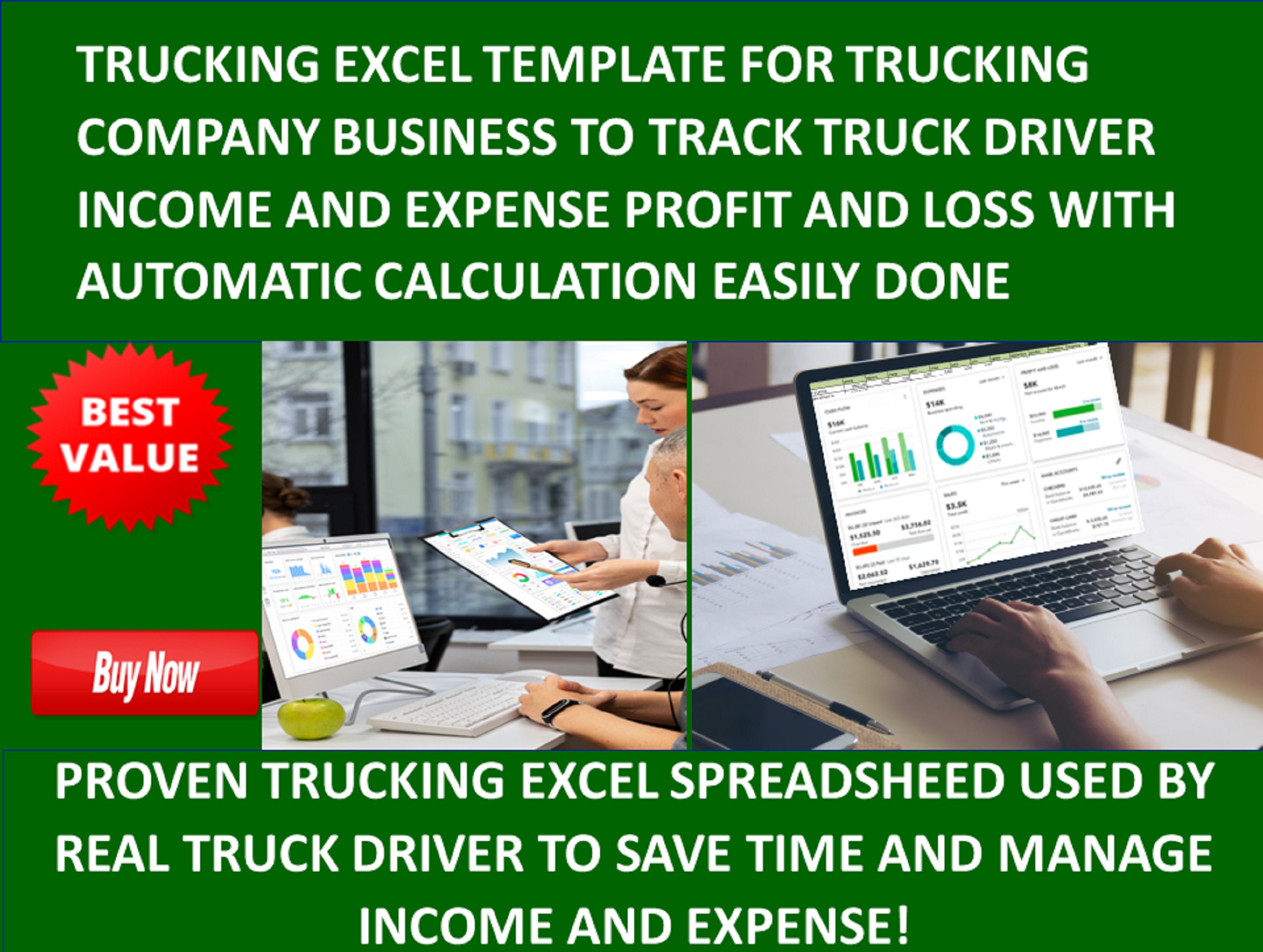 Trucking Business Spreadsheet Excel Template for Trucking Company