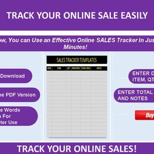 Sales Tracker Template Sales Page Template Sales Tracker - Etsy
