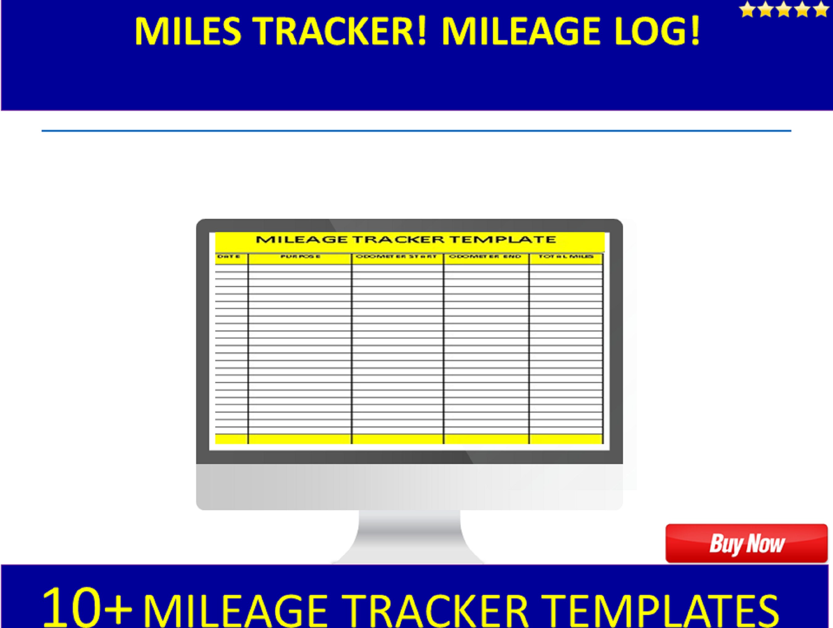 10mileage Tracker Log Template Miles Vehicle Car Form Printable Tracker