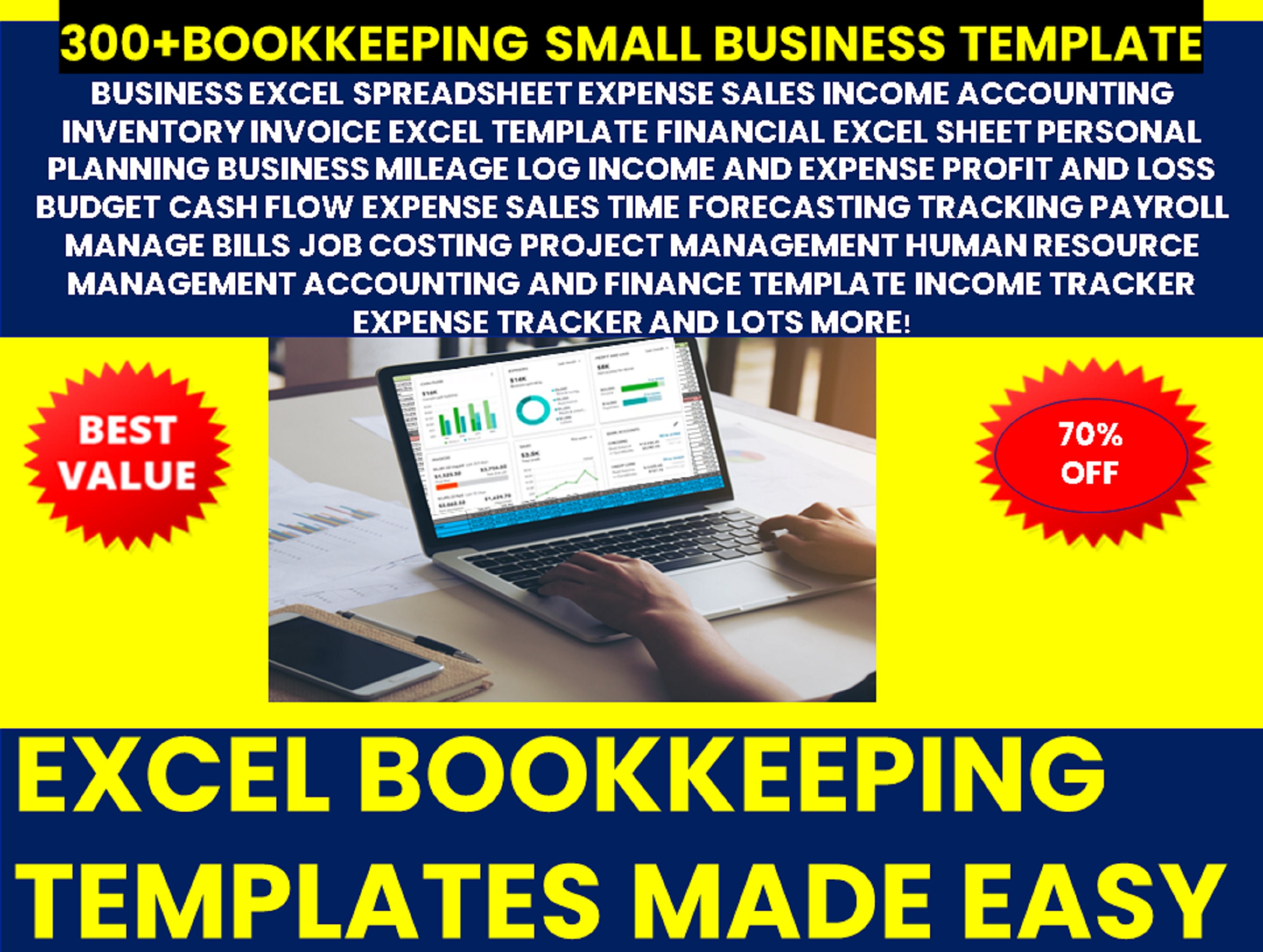 Excel Accounting and Bookkeeping (Accounting Spreadsheet Template