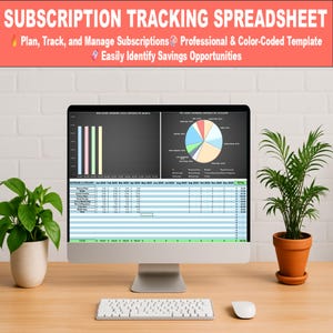 Subscription Tracking Spreadsheet — Manage Subscriptions with Charts | Save Money Easily