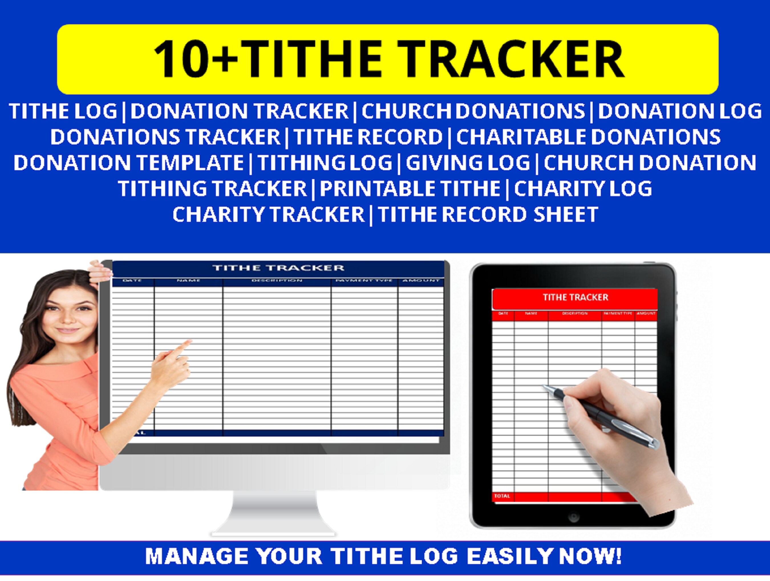 Tithe and Offering Tracker Tithe Log Donation Tracker Donation Log