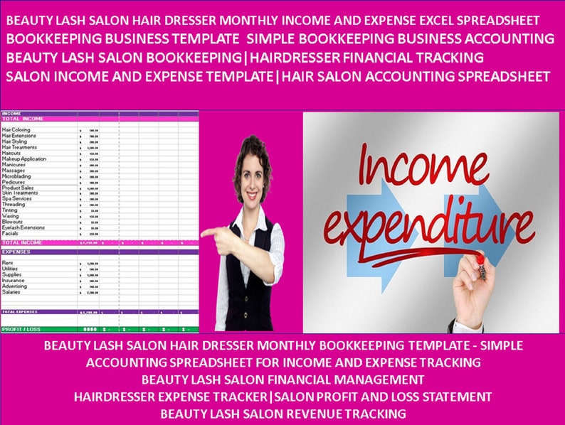 Nail Salon Expenses Nail Salon Tracker Nail Salon Excel Sheet