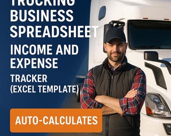 Trucking Business Spreadsheet: Income and Expense Tracker (Excel Template)