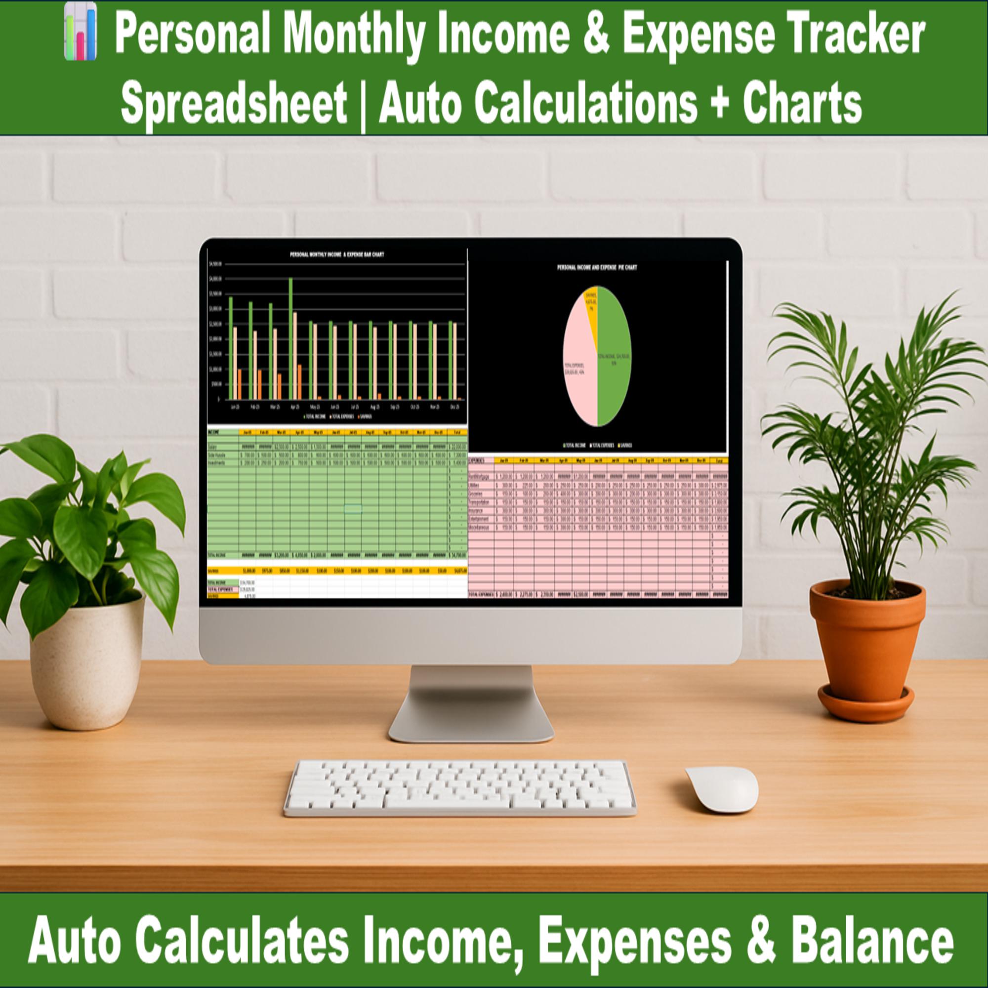 Income and Expense Spreadsheet - Etsy