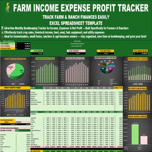 Farm Expense Log Tracker | Excel Bookkeeping Spreadsheet for Farmers & Ranchers