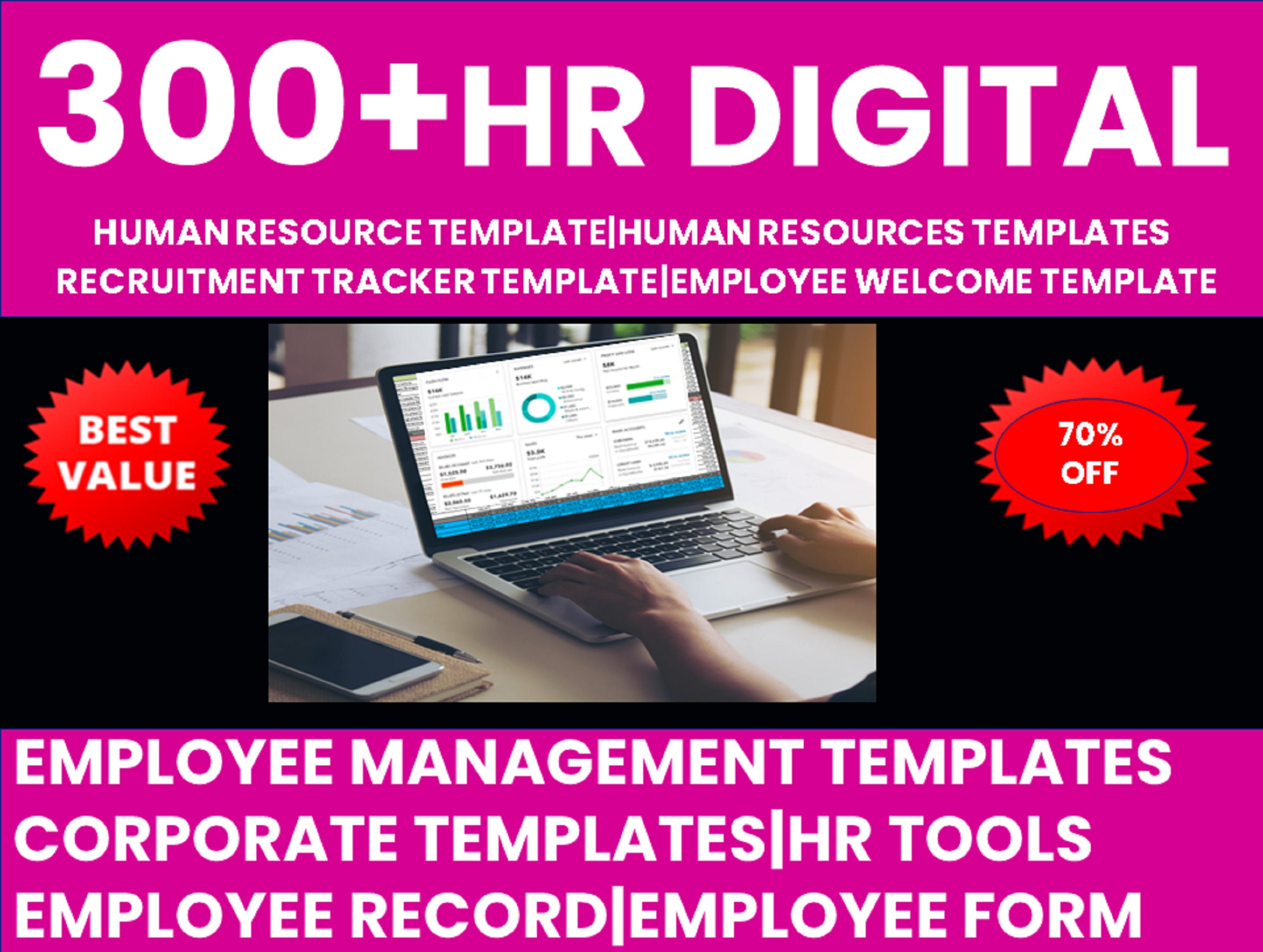 300hr Digital Human Resource Template Human Resources - Etsy