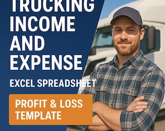 Trucking Income and Expense Excel Spreadsheet: Profit & Loss Template