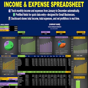 Expense Tracker Excel Spreadsheet Template to Track Monthly Expenses & Income Easily
