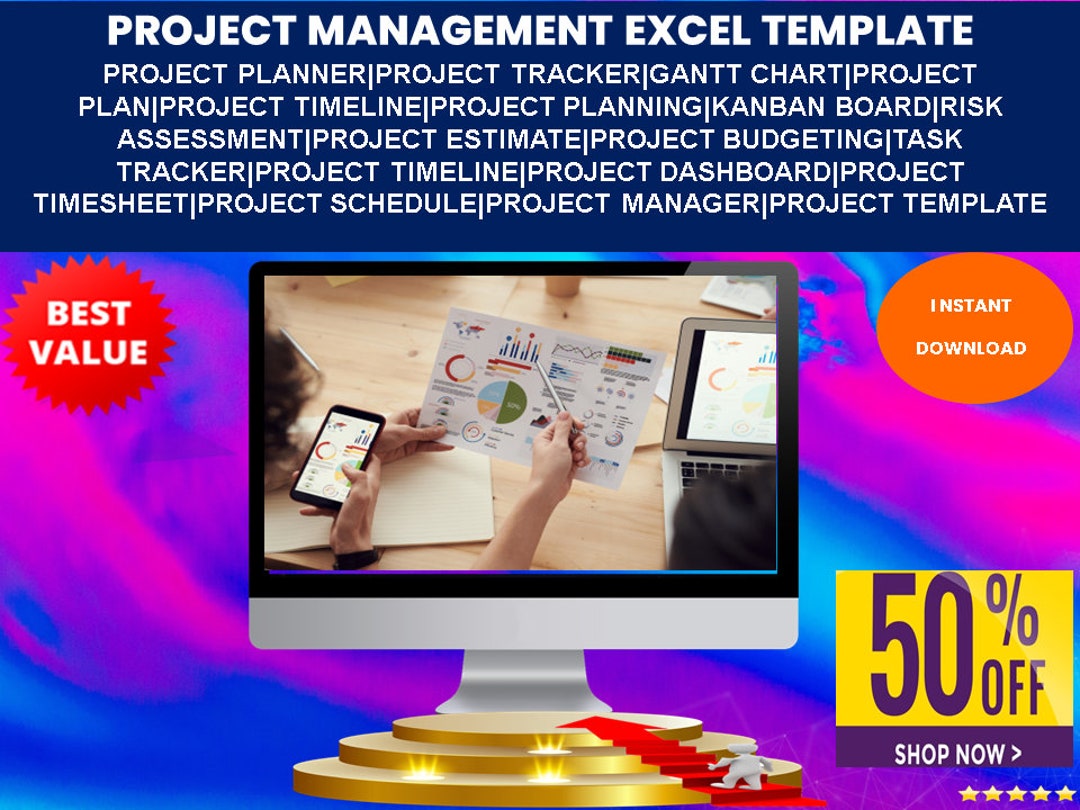 project-management-excel-templateproject-templateproject-etsy