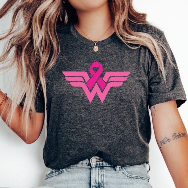 Cancer Ribbon Wonder Shirt, Cancer Survivor T-Shirt, Cancer Warrior Shirt, Breast Cancer Shirt, Cancer Fighter, Cancer Awareness Shirt