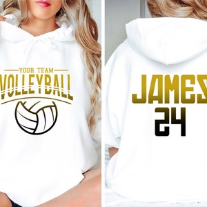 Custom Volleyball Sweatshirt Your Name Volleyball Two Sided Hoodie Volleyball Shirt Game Day Shirt Volleyball Mom Shirt Volleyball Tee Etsy