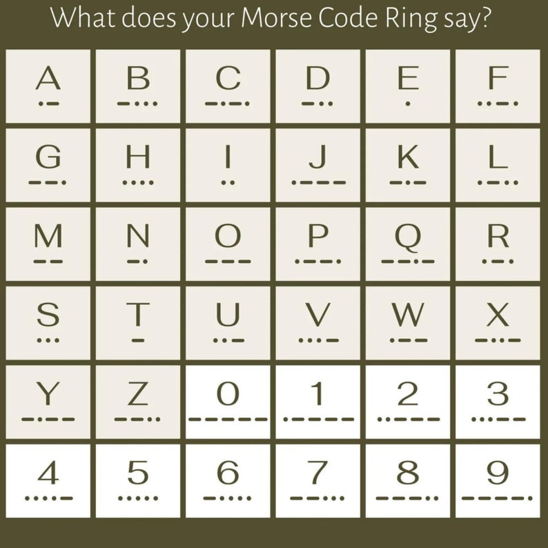 Custom Morse Code Ring Personalized Morse Code Ring A to Z Etsy