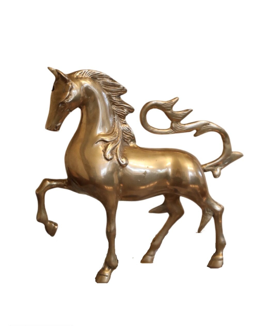 Midcentury Brass Horse Sculpture Etsy