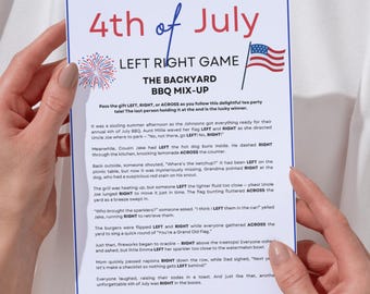 4th of July Left Right Games - 3 Patriotic Games - Family Activity - Party Game - Gift Giving - Gift Exchange Game - Pass the Prize