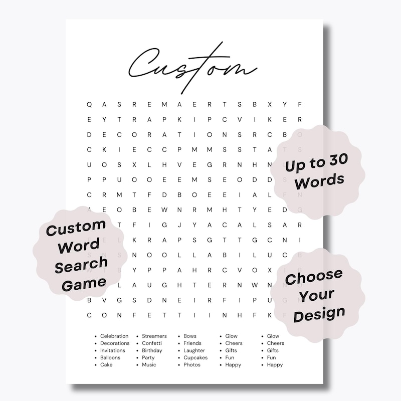 Word. Search. Puzzles - Etsy