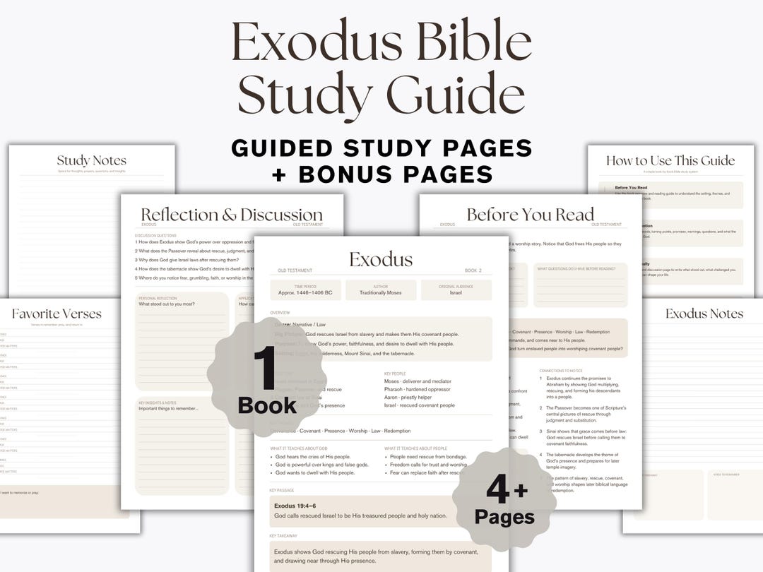 Exodus Bible Study Guide Printable, Book of Exodus Workbook, Old ...