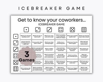 Office Ice Breaker Dice Game - 3 Different Versions - Get to know your Coworkers and Team - Office Party Games - Team Building Excerise