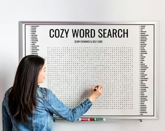 Giant XXL Cozy Word Search Game – 100 Words – 3 Large Printable Puzzles – Relaxing Any-Occasion Game – Cozy Family Fun – Game Night Activity