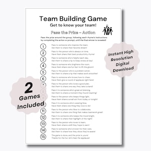 2 Team Building Pass the Prize Game - Office Games - Team Pass the Prize Printables - Interactive Team Building Games - Pass the Present