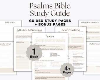 Psalms Bible Study Guide Printable, Book of Psalms Workbook, Prayer Journal Pages, Bible Study PDF Download