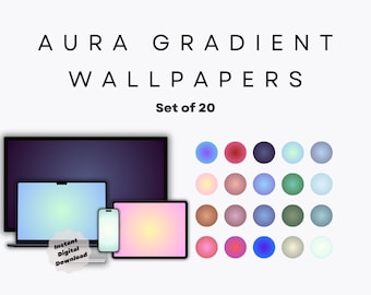 20 Aura Gradient Desktop Wallpapers - Aesthetic Wallpaper for Desktop, iPad, MacBook, iPhone, Tablet, TV - Minimalistic Screensaver