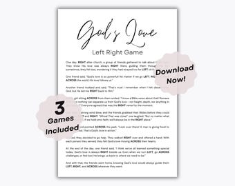 3 Gods Love Left Right Games - Il sentiero di Dio - La benedizione di Dio - God Love Passa il premio - Gioco di scambio di doni della chiesa - Gioco a premi della scuola domenicale