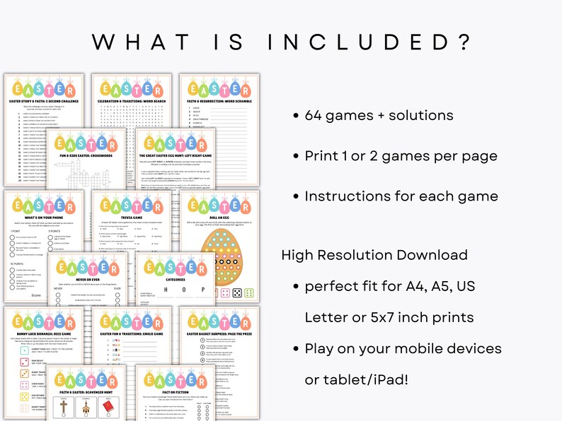 60+ Easter Games Bundle - Printable Party Games - Family Activity ...