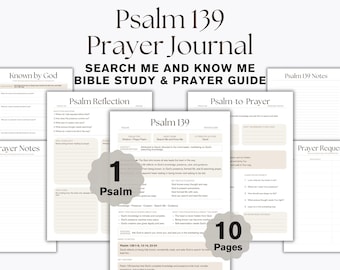 Psalm 139 Reflection Journal Printable, Christian Identity Bible Study Workbook, Prayer Journal PDF, Search me and Know me