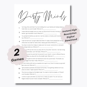 2 Dirty Minds Games - Party Game Printables - Ladies Party Game - Late Night Game - Dirty Mind Game - Bachelorette Game - Dirty Trivia