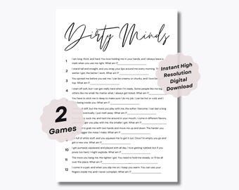 2 Dirty Minds Games - Party Game Printables - Ladies Party Game - Late Night Game - Dirty Mind Game - Bachelorette Game - Dirty Trivia