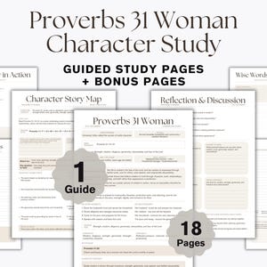 Studio biblico per donne sul capitolo 31 dei Proverbi (stampabile), diario di riflessione per donne cristiane, quaderno di esercizi per donne virtuose (PDF).