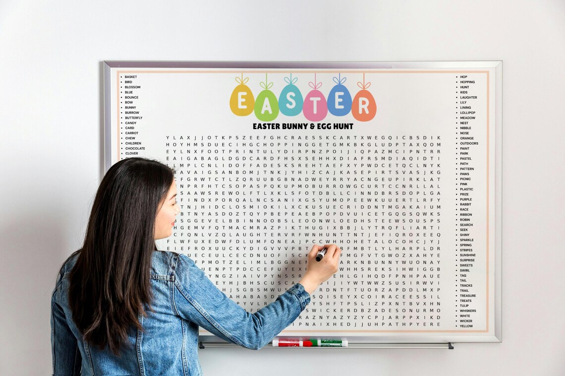 Giant XXL Easter Word Search Game - 100 Words - 3 Printable Puzzles ...