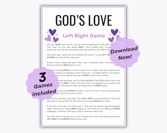 3 Gods Love Left Right Games - Il sentiero di Dio - La benedizione di Dio - God Love Passa il premio - Gioco di scambio di doni della chiesa - Gioco a premi della scuola domenicale