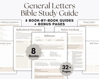 General Letters Bible Study Guide Printable, Hebrews to Jude Workbook, New Testament Bible Study PDF, Christian Download