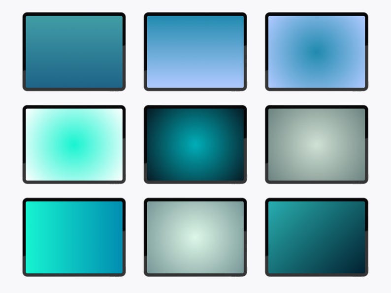 25 Aura Gradient Desktop Wallpaper, Blue Hues Aesthetic Wallpaper for