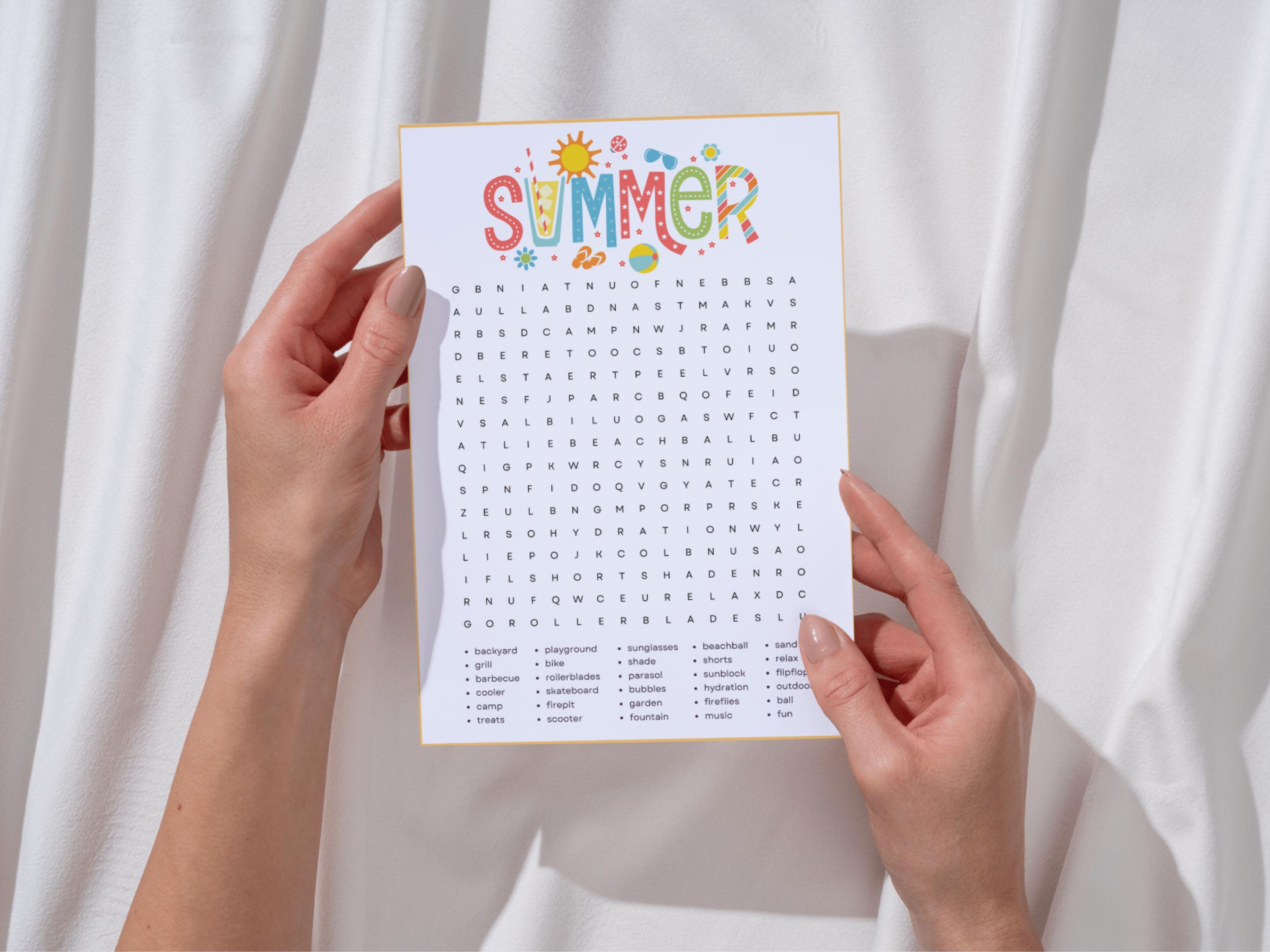 Summer Word Search Games - 3 Printable Summtertime Games - Fun Summer ...