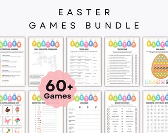 60+ Easter Games Bundle - Printable Party Games - Family Activity - Gift Exchange Games - Classroom, Kids, Family Holiday -  PDF Download