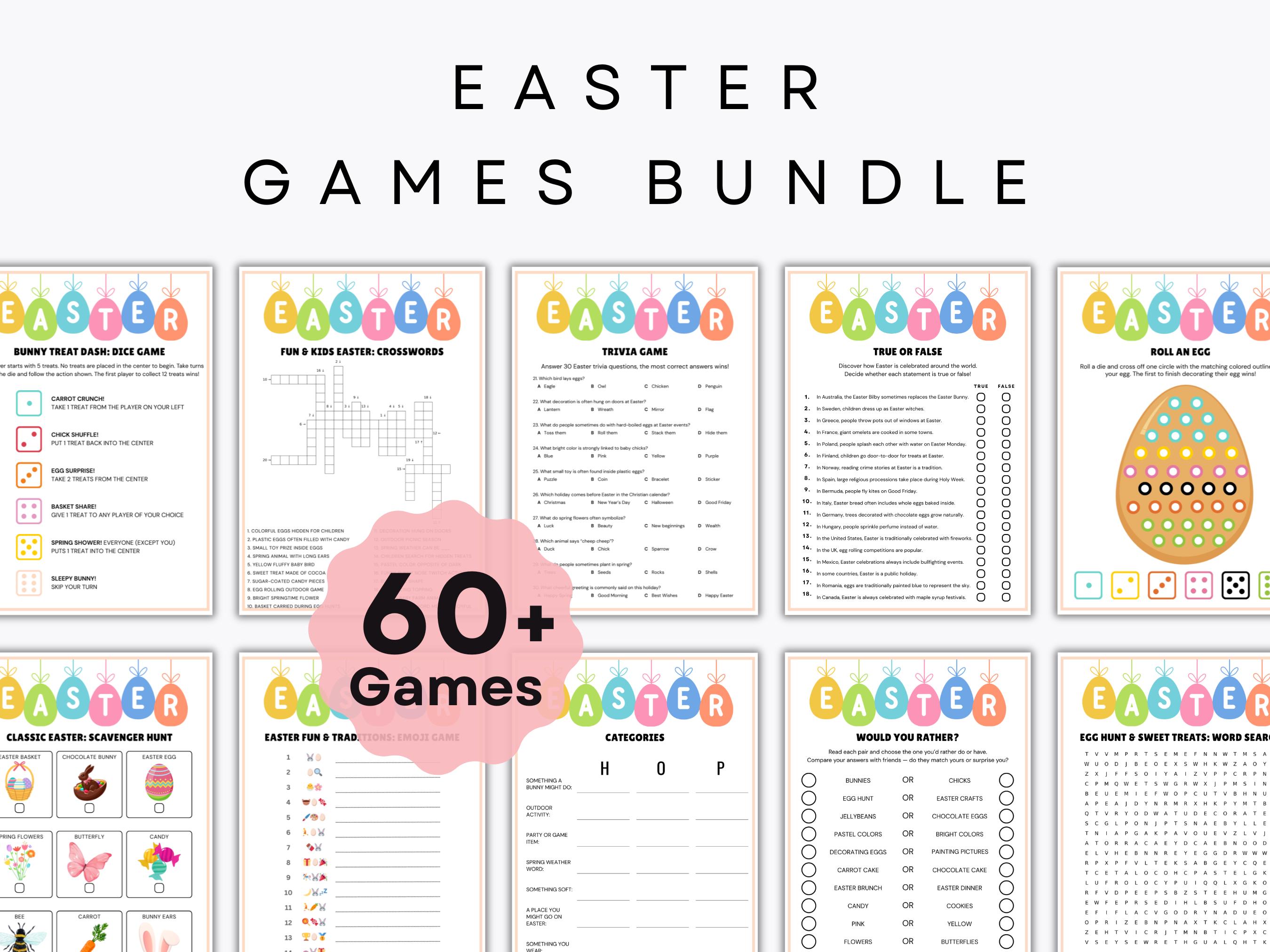 60+ Easter Games Bundle - Printable Party Games - Family Activity ...