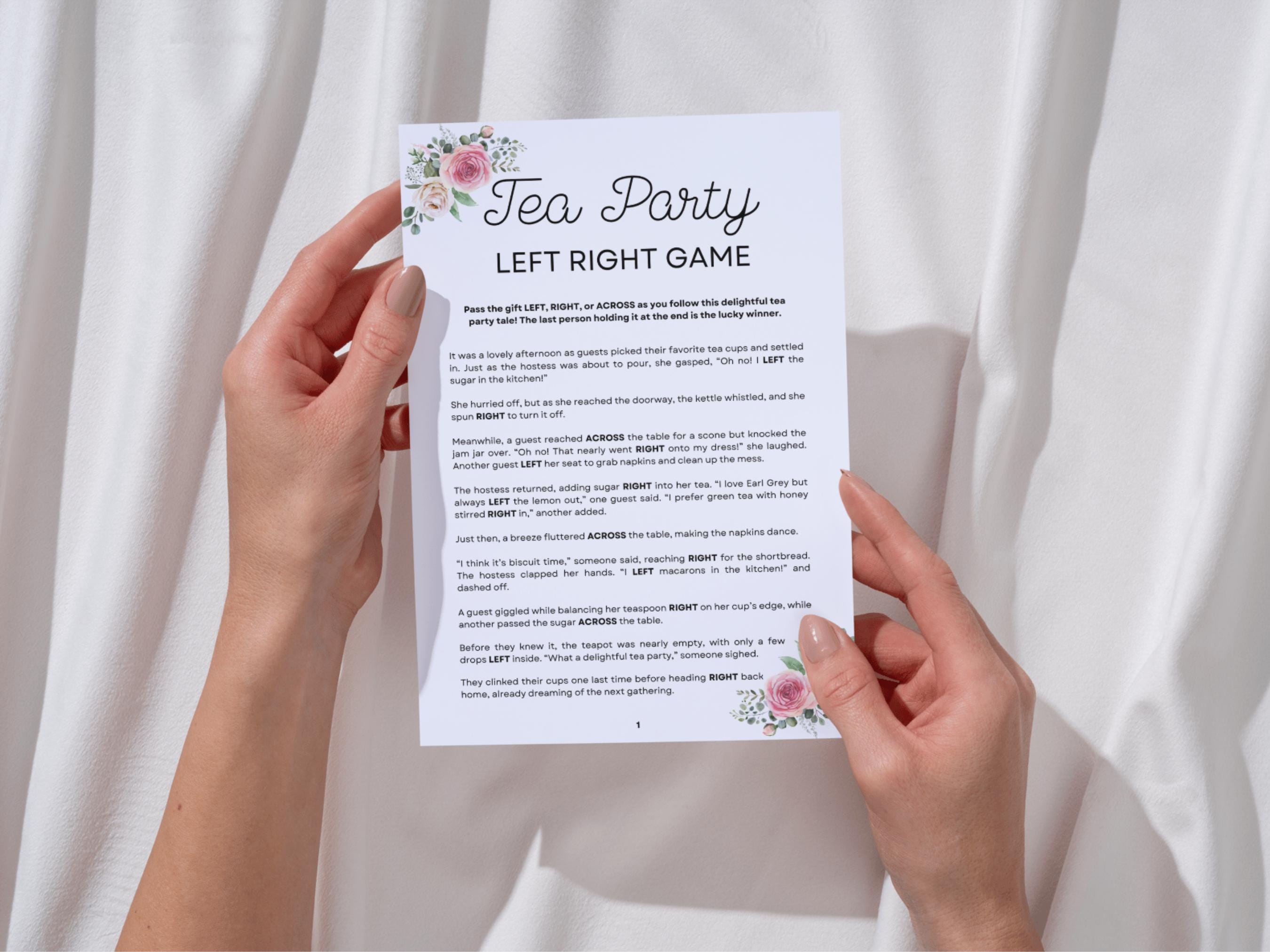 Tea Party Game - Elegant Afternoon Tea, Left Right Game, Pass the Gift - Bridal Shower, Birthday Party, Family Activity - Printable - Etsy Israel Tea Party Game - Elegant Afternoon Tea, Left Right Game, Pass the Gift - Bridal Shower, Birthday Party, Family Activity - Printable - Etsy Israel
