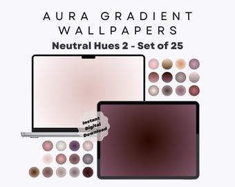 25 Autumn Aura Gradient Wallpaper, Neutral Hues - Aesthetic Wallpaper for MacBook, iPad, Laptop, Tablet - Minimalistic - High Resolution