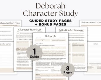 Deborah Bible Character Study Printable, Women of the Bible Leadership Workbook, Christian Study PDF