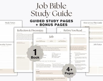 Job Bible Study Guide Printable, Book of Job Workbook, Suffering and Faith Bible Study PDF Download